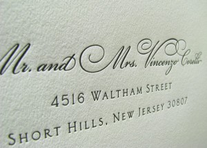 Formal wedding invitation letterpress lace