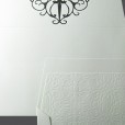 Formal wedding invitation letterpress lace