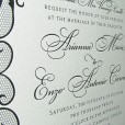 Formal wedding invitation letterpress lace