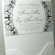 Formal wedding invitation letterpress lace