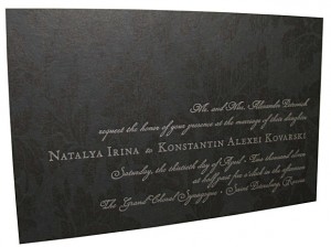 Letterpress Black Tie Formal Wedding Invitations