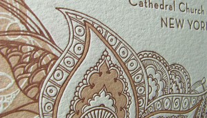 Mehindi Letterpress Wedding Invitation