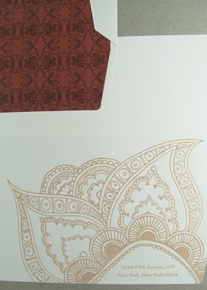 Mehindi Letterpress Wedding Invitation
