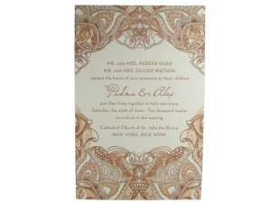 Mehndi Letterpress Wedding Invitation