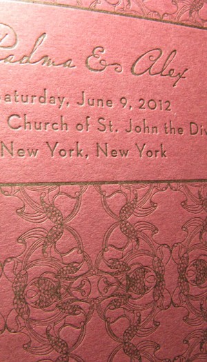 Mehndi Letterpress Wedding Invitation