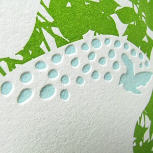Letterpress Fawn Baby Announcement