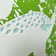 Letterpress Fawn Baby Announcement