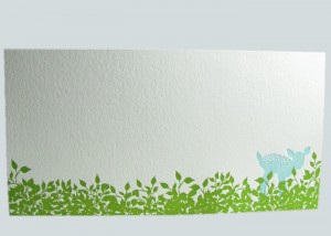 Letterpress Fawn Baby Announcement