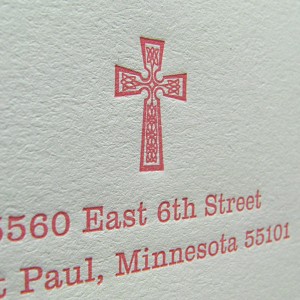 Letterpress Hugs and Kisses Baptism Invitation