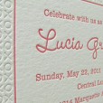 Letterpress Hugs and Kisses Baptism Invitation