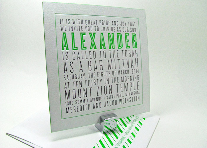 Modern Bar Mitzvah Invitations - Digby & Rose | Digby & Rose Invitations DC