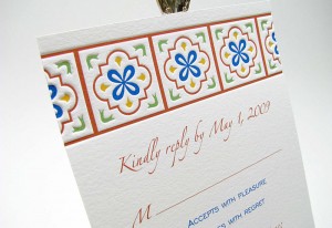 Talavera Mexican Tile Wedding Invitation