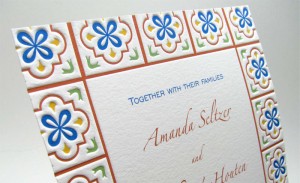 Talavera Mexican Tile Wedding Invitation