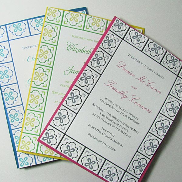 Mexican Talavera Tile Wedding Invitations