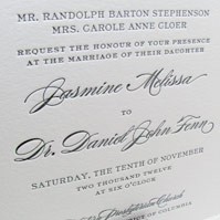 Traditional script invitations