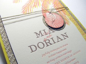 Tropical luxury wedding invitations