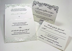 Victorian flourish invitation set