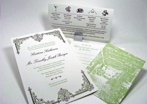 Vintage border invitation set
