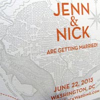 Washington DC map save the date