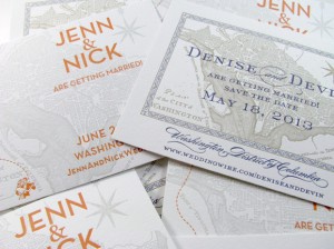 Washington DC vintage map save the dates