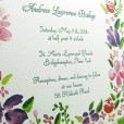 Watercolor letterpress invitations closeup