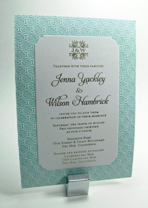 Waves pattern wedding invitations