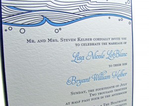 Waves wedding invitation