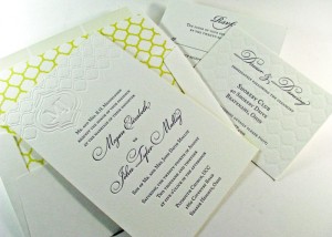 Yellow and gray invitations