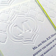 Yellow quatrefoil wedding invitations
