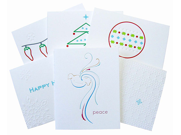 unique christmas cards embossed
