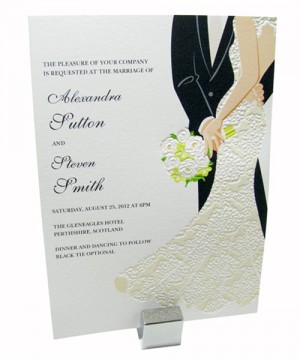 custom lace wedding dress invitation
