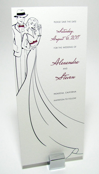 old hollywood wedding invitation