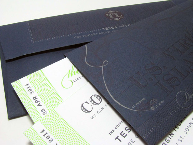 Boarding pass wedding invitations