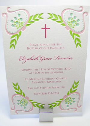 Cameo Baptism Invitations Baby Announcements