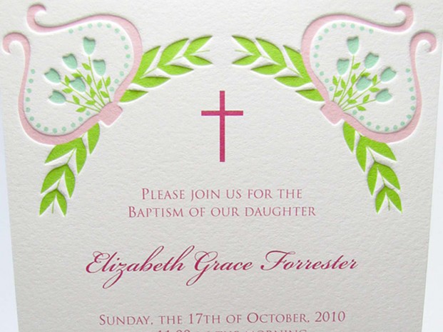 Cameo Baptism Invitations Baby Announcements