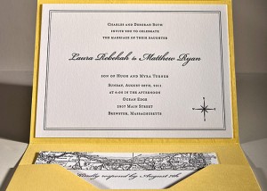 Cape Cod Letterpress Wedding Invitation
