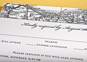 Cape Cod Letterpress Wedding Invitation