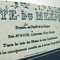 Letterpress Map of Mexico Save the Date carte du Mexique