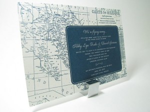 Letterpress Map of Mexico Save the Date Carte du Mexico