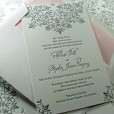 Modern country lace wedding invitations letterpress