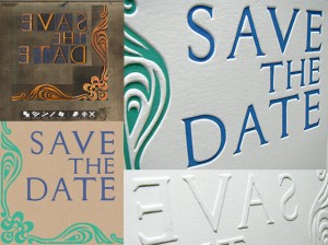 LetterMpress pressed save the date print