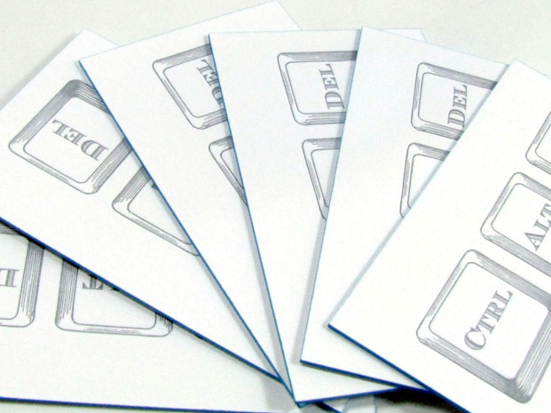 Unique computer business cards letterpress