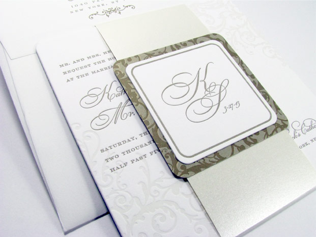 Elegant belly band invitations