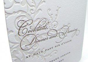 Elegant letterpress wedding invitations