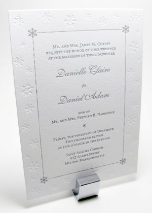 snowflakes wedding invitation