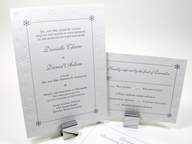 Elegant winter wedding invitation