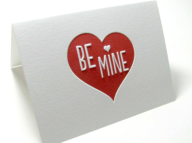 Embossed valentine heart card