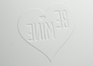 Embossed valentine heart card