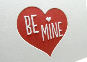 Embossed valentine heart card