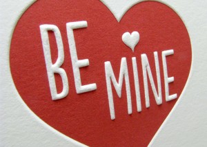 Embossed valentine heart card